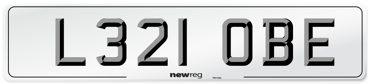 L321 OBE Number Plate from New Reg